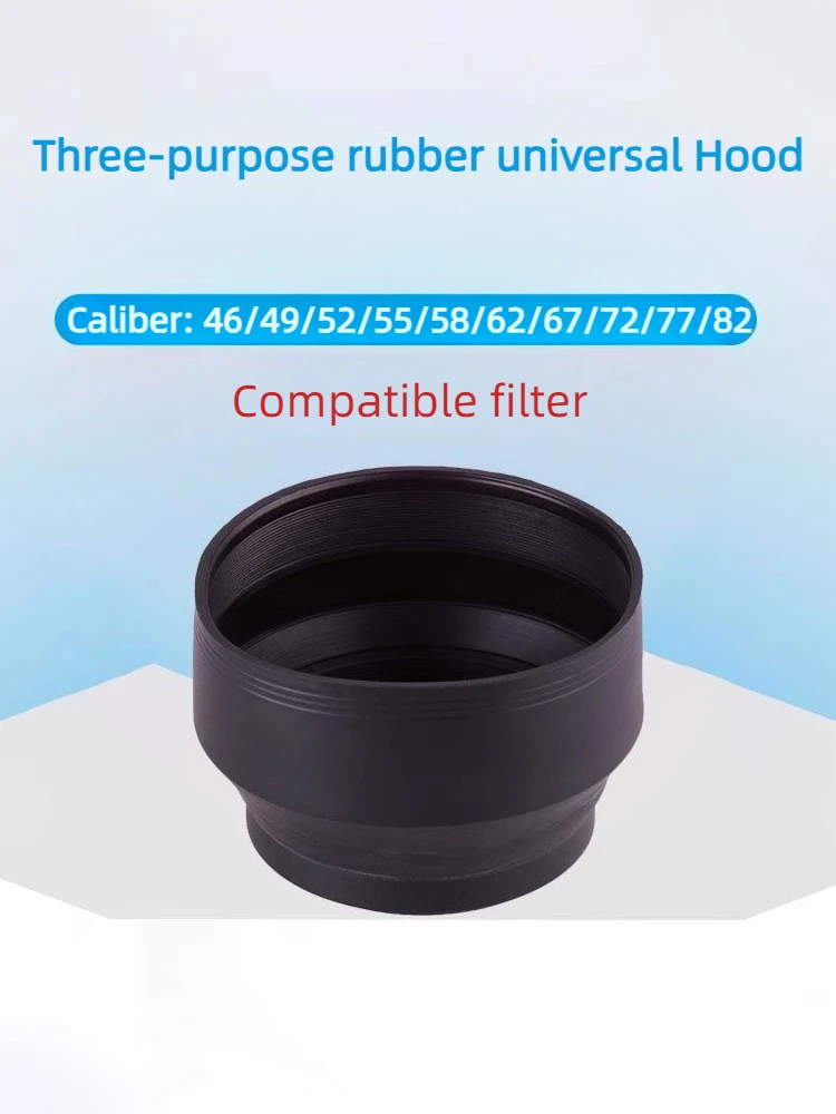 49 52 55 58 62 67 72 77 82mm 3-Stage 3 in1 Collapsible Rubber Foldable Lens Hood for canon nikon DSIR Lens camera