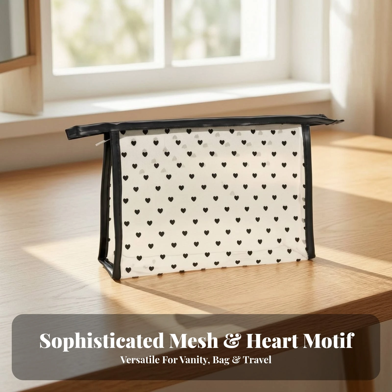 Mesh Pouch with Zipper Breathable Cosmetic Pouch Mesh Bag with Zipper Flat Organizer Multipurpose for Travelers, Daily Carry