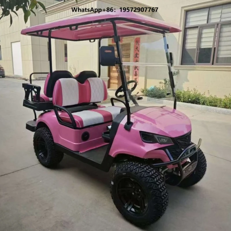4 Seat pink off Road Ezgo Type Petrol Golf Buggy/pink Golf Cart