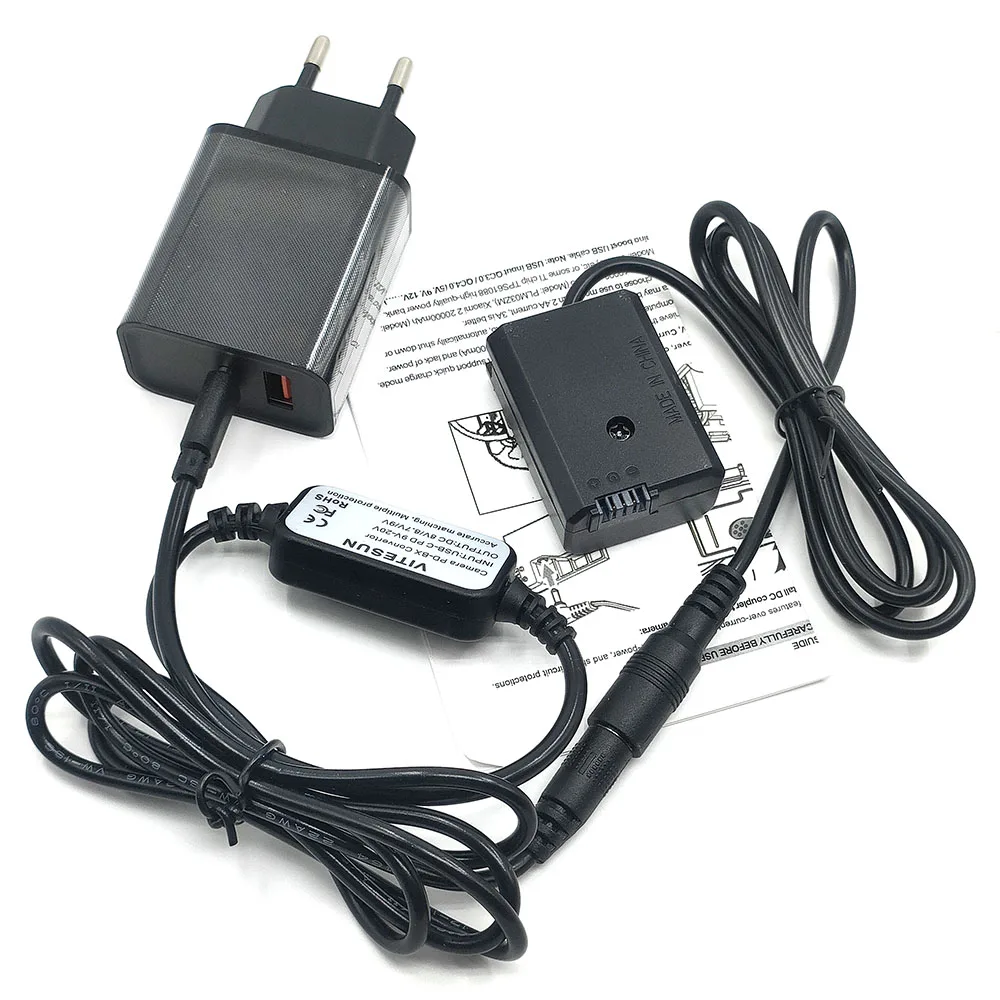 Зарядное устройство PD USB Type C Кабель Power Bank + NP-FW50 Манекен аккумулятора AC-PW20 для Sony ZV-E10 A7 A7SII A7RII A7II A7000 A6500 A6300 A6000