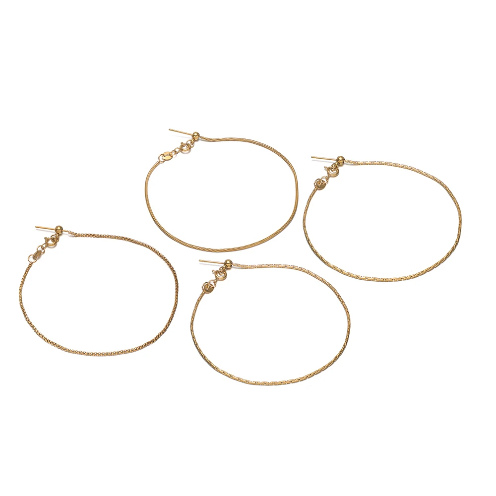 4Pcs 304 Stainless Steel 18cm Adjustable Snake Bone Chains Ear Wires for DIY Bracelet Connectors Jewelry Making Anklets Findings