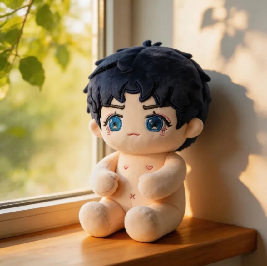 Stuffed 20cm Anime JoJo's Bizarre Adventure Kujo Jotaro Plushies Toys Silver Hair Lovely Cosplay No Skeleton Body Dress Up Gift