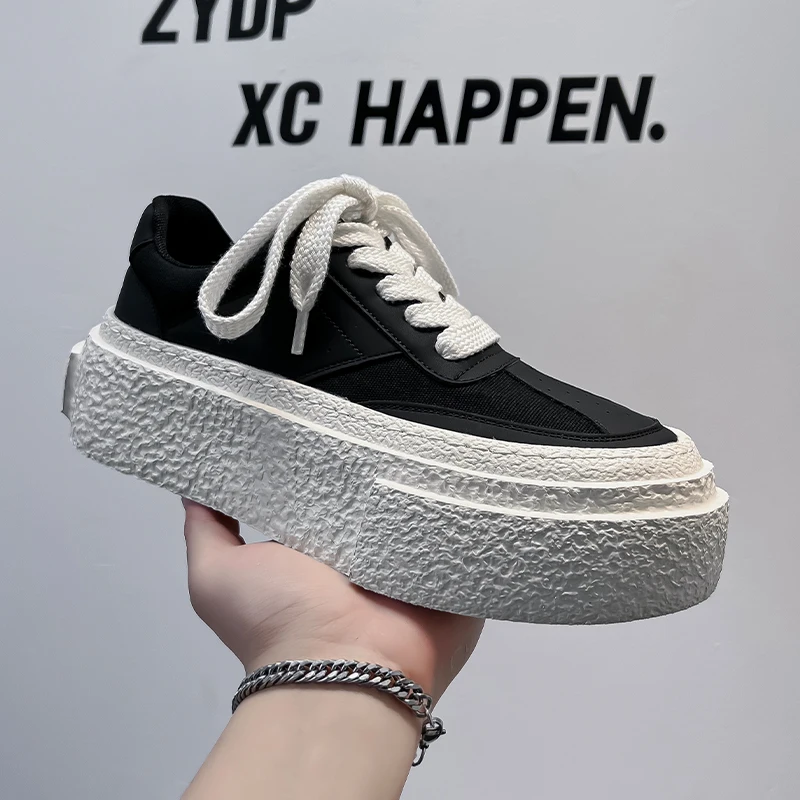 

Универсальная мужская повседневная обувь, Новое поступление, мужская вулканизированная обувь, мужская прогулочная обувь на толстой подошве, кожаные модные модельные туфли, мужские туфли