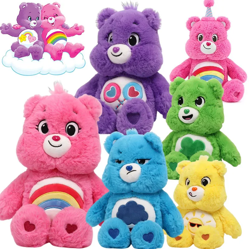 ﻿ ﻿ Miniso Genuine Carebears 40cm Pink rainbow Blossom Style Super Soft Plush Doll Doll Room Decoration Children's Birthday Gift