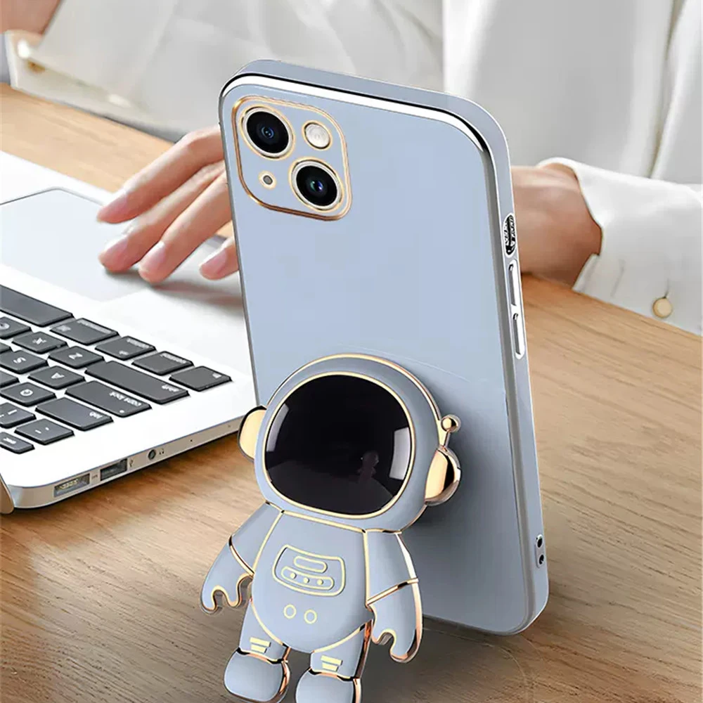 Astronaut Crossbody Lanyard Phone Holder Case For Iphone 14 13 12 Mini 11 Pro Max XS Max XR X 8 7 Plus SE 2020 Stand Soft Cover