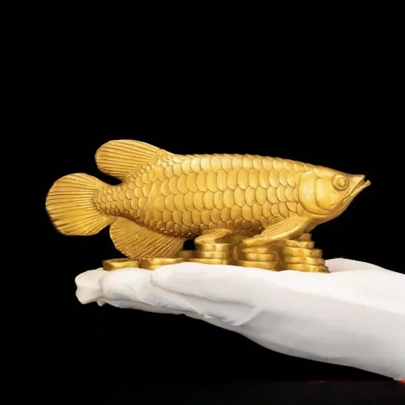 

Gold Animals Fish Statues Figurines Lucky Ornaments Home Decoration Chinese Feng Shui Buddha Statue Sculpture Resin Crafts Gifts