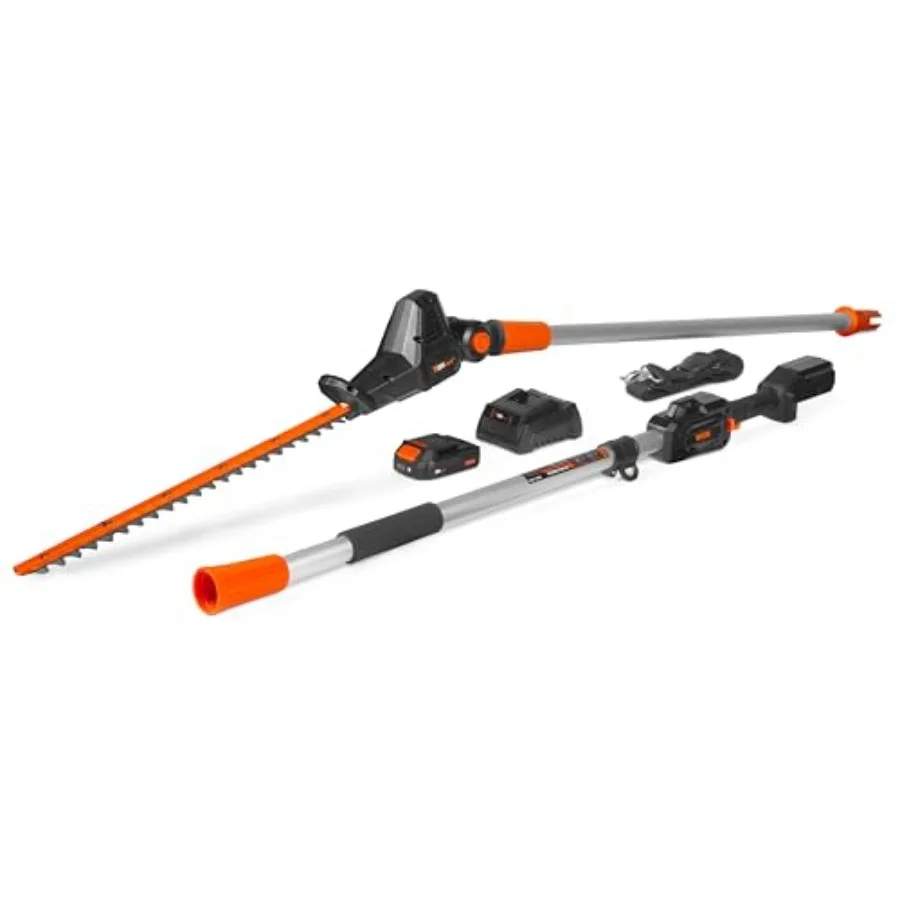 

20V Max Cordless 20-Inch Hedge Trimmer Pole Saw with 14.6-Foot Reach 2Ah Battery and Charger 20825