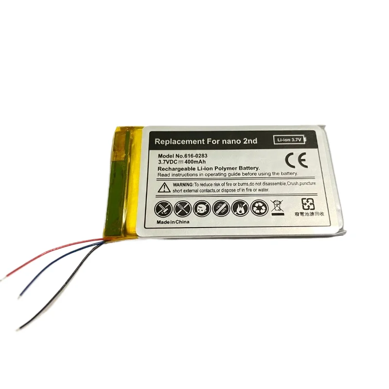 Replacement Lithium Battery 3.7V 400mAh Compatible with IPod Nano 2 2G Second Generation MP3