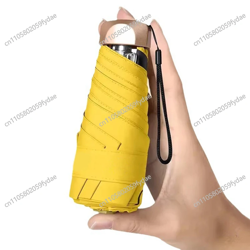 Mini Sunumbrella pocket Umbrella Vinyl folding UV protection sunshade pocket umbrella Capsule umbrella