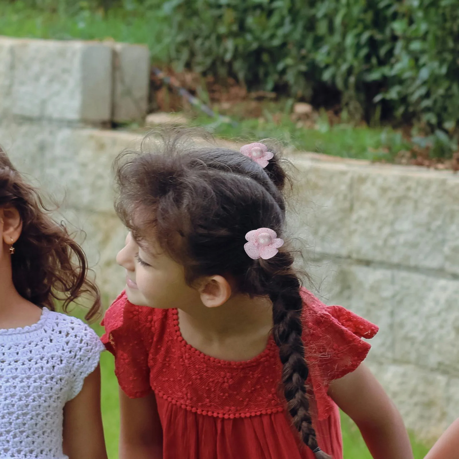 

10pcs Girls Accessories Flower Elastic Ties Handmade Stretch Scrunchies For Toddler Baby Kids Hair Bands Decorative Hair Ropes