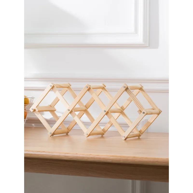 1 قطعة حامل عرض النبيذ الأحمر الخشبي، خزانة النبيذ في غرفة المعيشة، عرض النبيذ الأحمر، رف التخزين، رف النبيذ #5