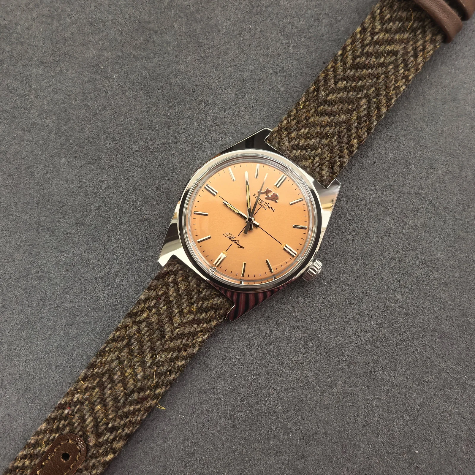 PIERRE PAULIN Men Aviator Watch 36MM Manual Winding Mechanical Wristwatch Waterproof Sapphire Quick Release Nylon Strap M01D