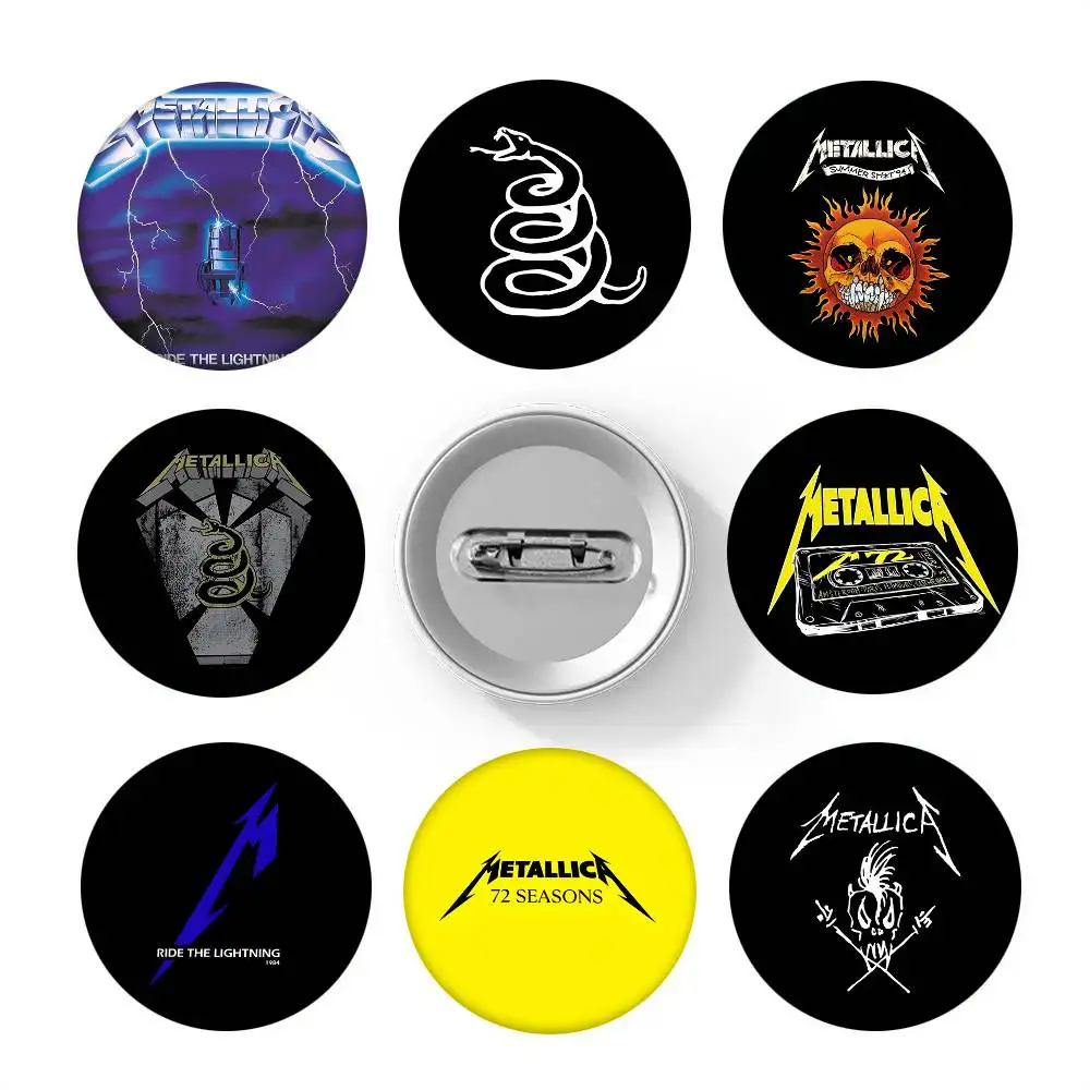 M-MetallicaS R-Ride The Lightning Round Badge Creative Brooch Clothing Backpack Accessories Lapel Pin