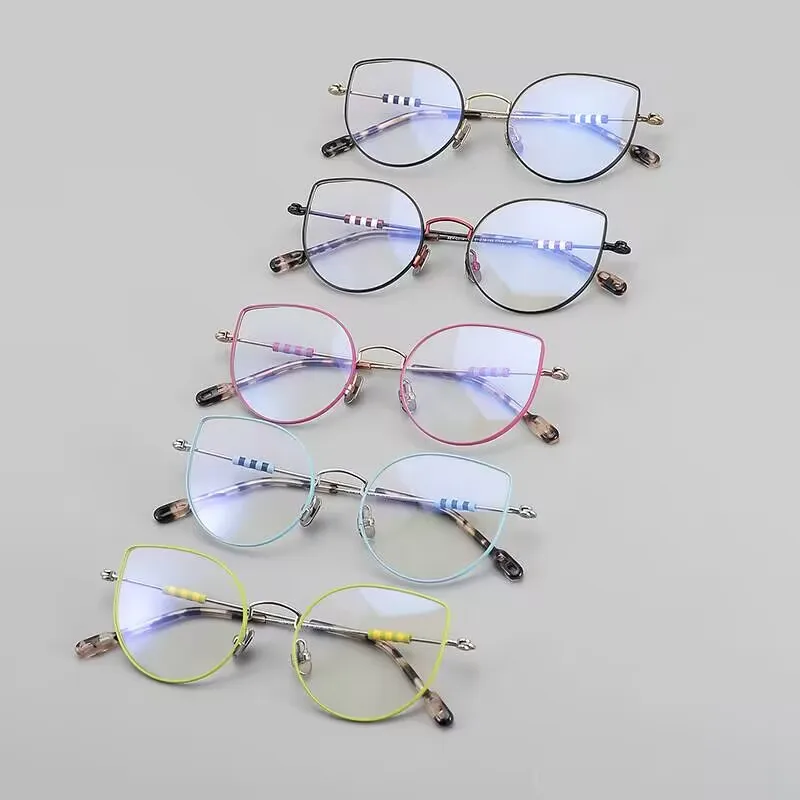 

Ультралегкая оправа для очков из чистого титана AEV-C01MY, ретро-оправа для женщин, совместима с очками по рецепту.