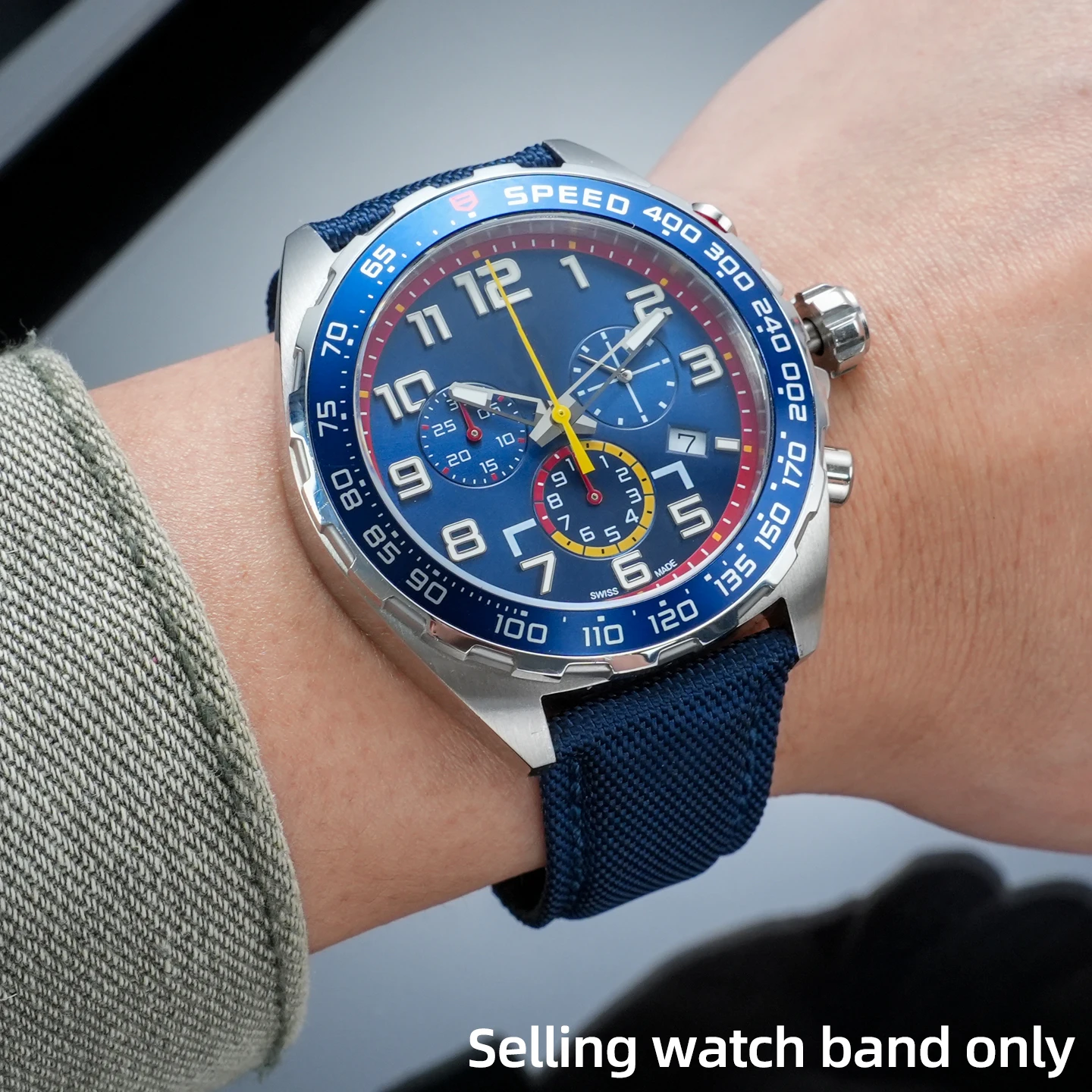 Für TAG Heuer Formula 1 Nylon-Lederarmband Aquaracer WAY201B WAY2110 WAJ2110 Herren-Ersatzarmband Schwarz Blau Grün Braun