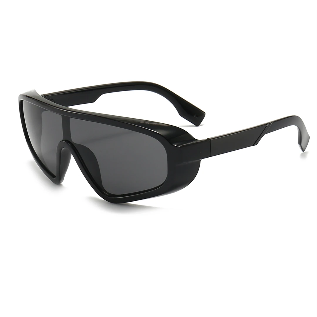 New personality colorful sunglasses trend big frame sunglasses women retro fashion one-piece windshield sunglasses.