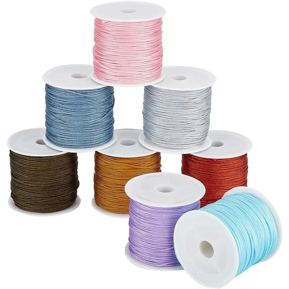 

200yards 1mm Nylon String Cord 8 Colors Chinese Knotting Cord Bracelet String Thread Macrame Nylon Thread for Kumihimo Bracelet