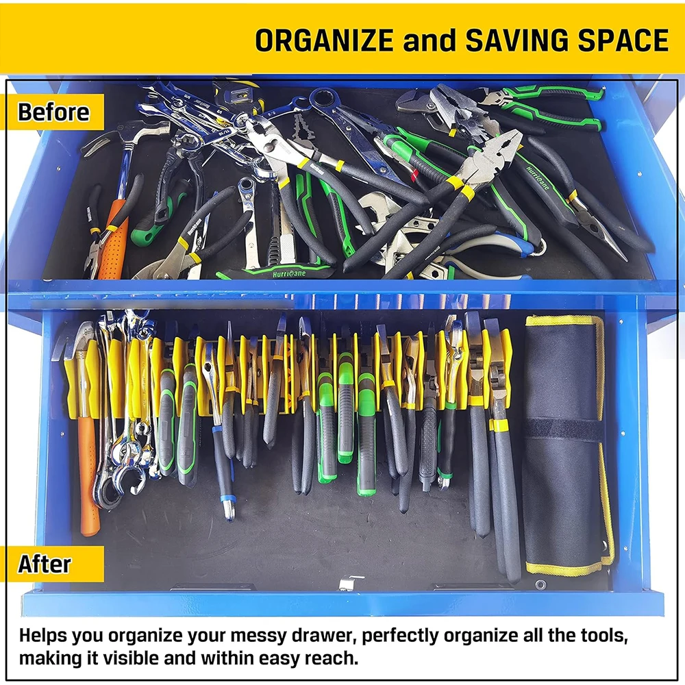 10 Slot Plier Holder Cutter Hammers Hand Tools Wrench Storage Organizer Modular Toolbox Holder Made Durable Plastic Easy Storage