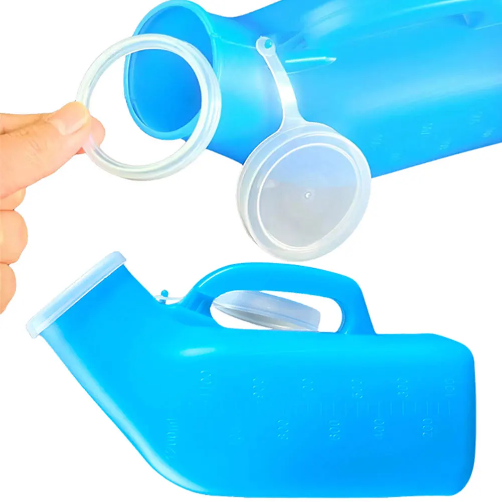 1200ml Pee Container Spill Proof Portable Urinal Plastic Urine Bottle with Lid for Car Elderly and Incontinence