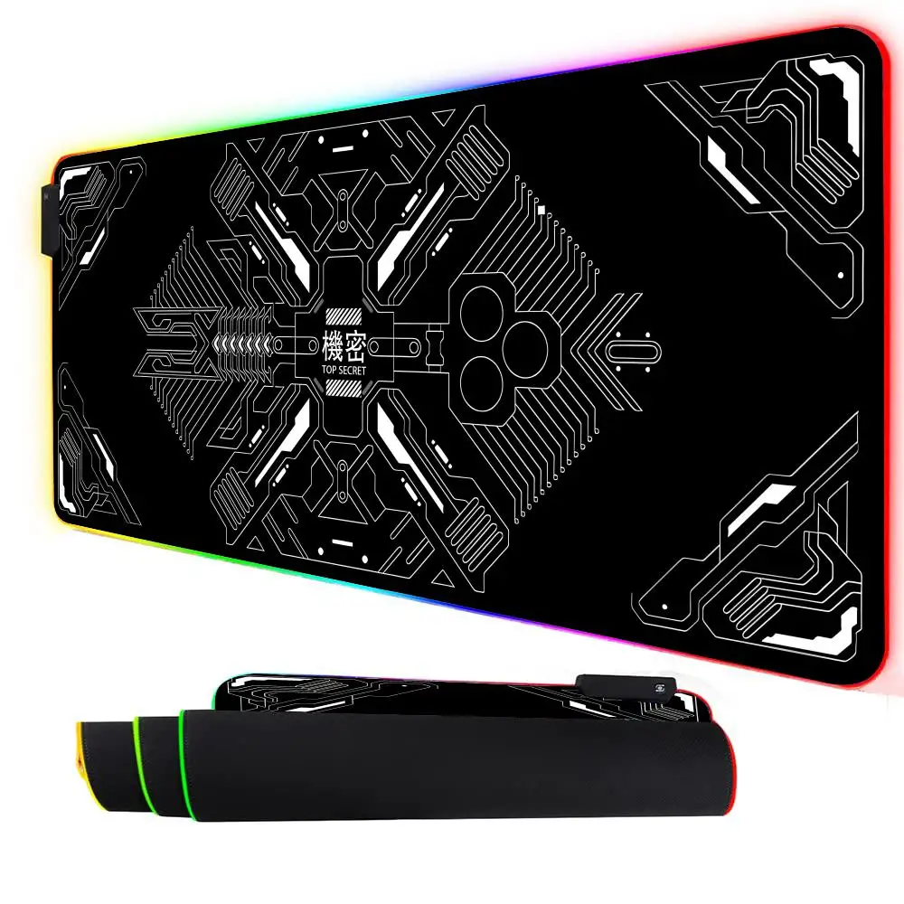 

RGB Mouse pad High-end luxury LED glow gaming mat rubber anti-slip Desk Mat gamer pc accessories Gaming keypad mousepad
