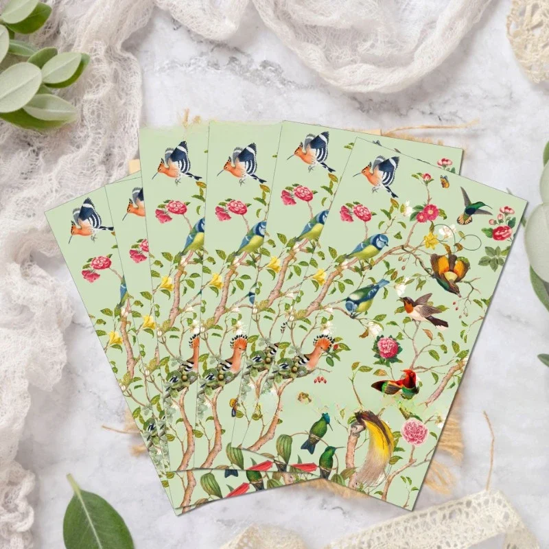 

20pcs/Pac 33*40cm 2-Ply Vintage Flower Bush Birds Wedding Long Tissue Paper Party Disposable Paper Butterfly Bone Bart Paper