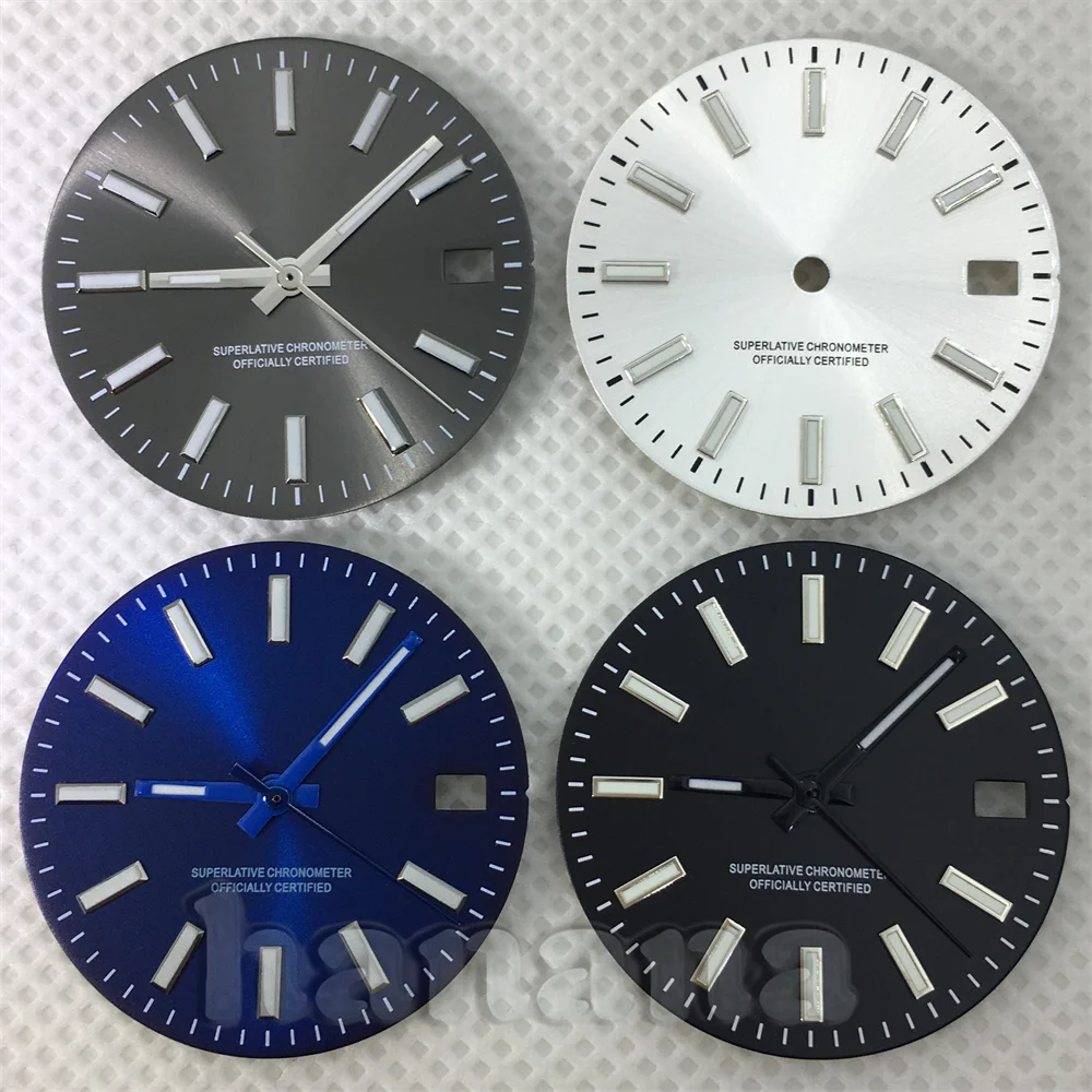 NH35 dial 29mm black blue and white Sunglow watch dial C3 luminescent suitable for NH35A NH36 movement men's watch accessories