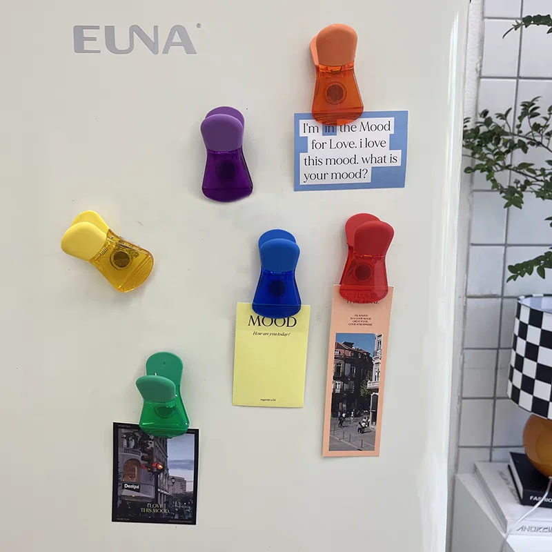 

6pcs Practical Multifunctional Big Size Magnetic Sealing Clip Refrigerator Magnets Creative Fridge Photo Message Magnet