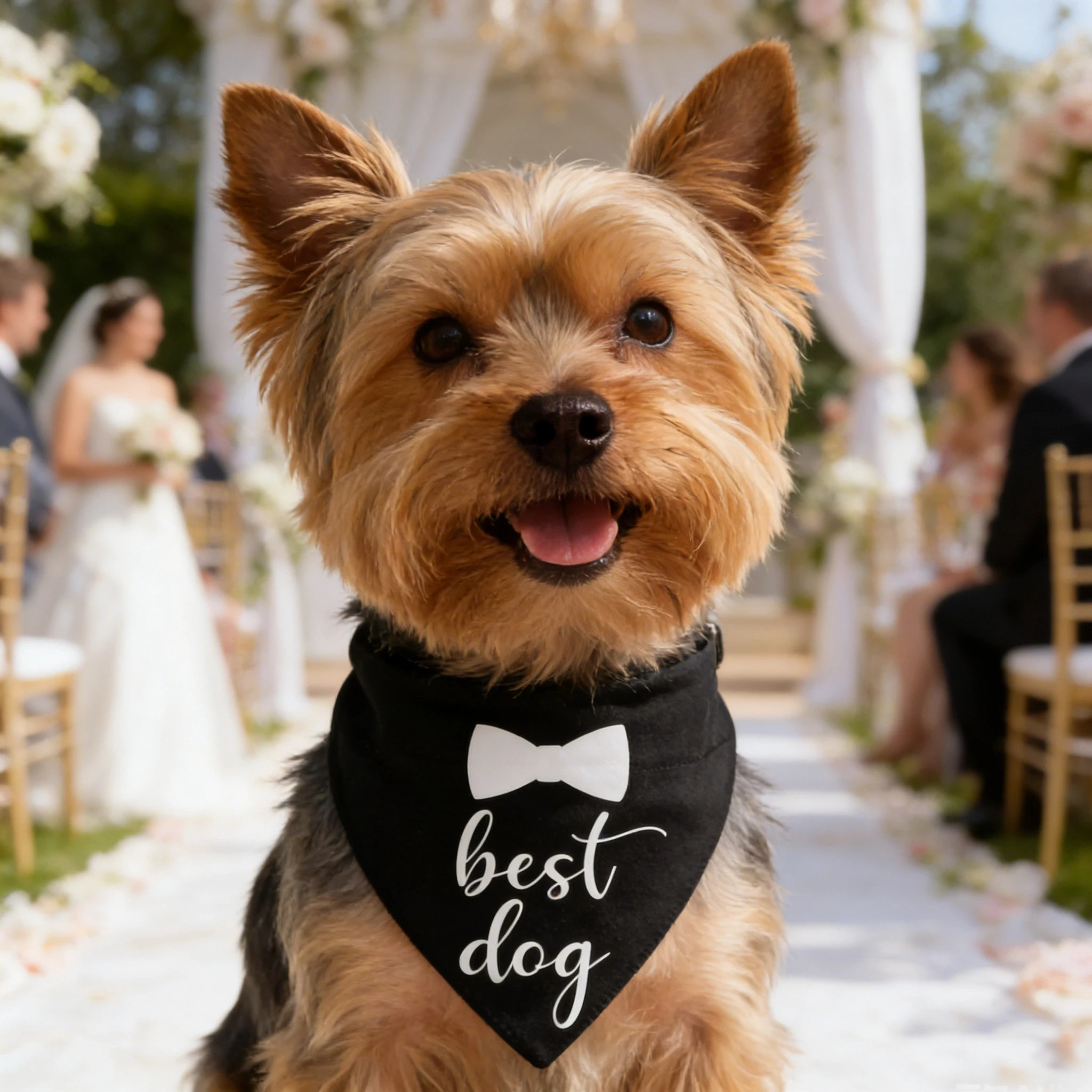 Sucado Hunde- und Katzen-Hochzeitskostüm-Halsband, Geeignet für Partys, Verstellbares Hunde-Bandana mit Schnellverschluss und D-Ring – Detail 9