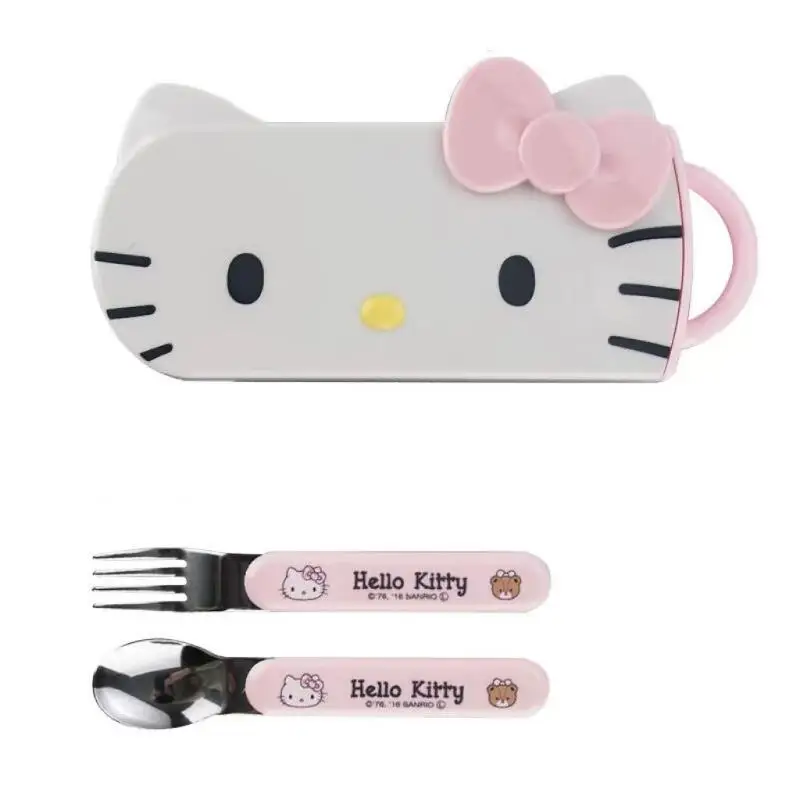 سانريو مرحبا كيتي بلدي ميلودي شوكة ملعقة عيدان ضرب المنتج منتج جديد Kawaii الكرتون المحمولة في الهواء الطلق الحرم الجامعي الكبار طالب #6