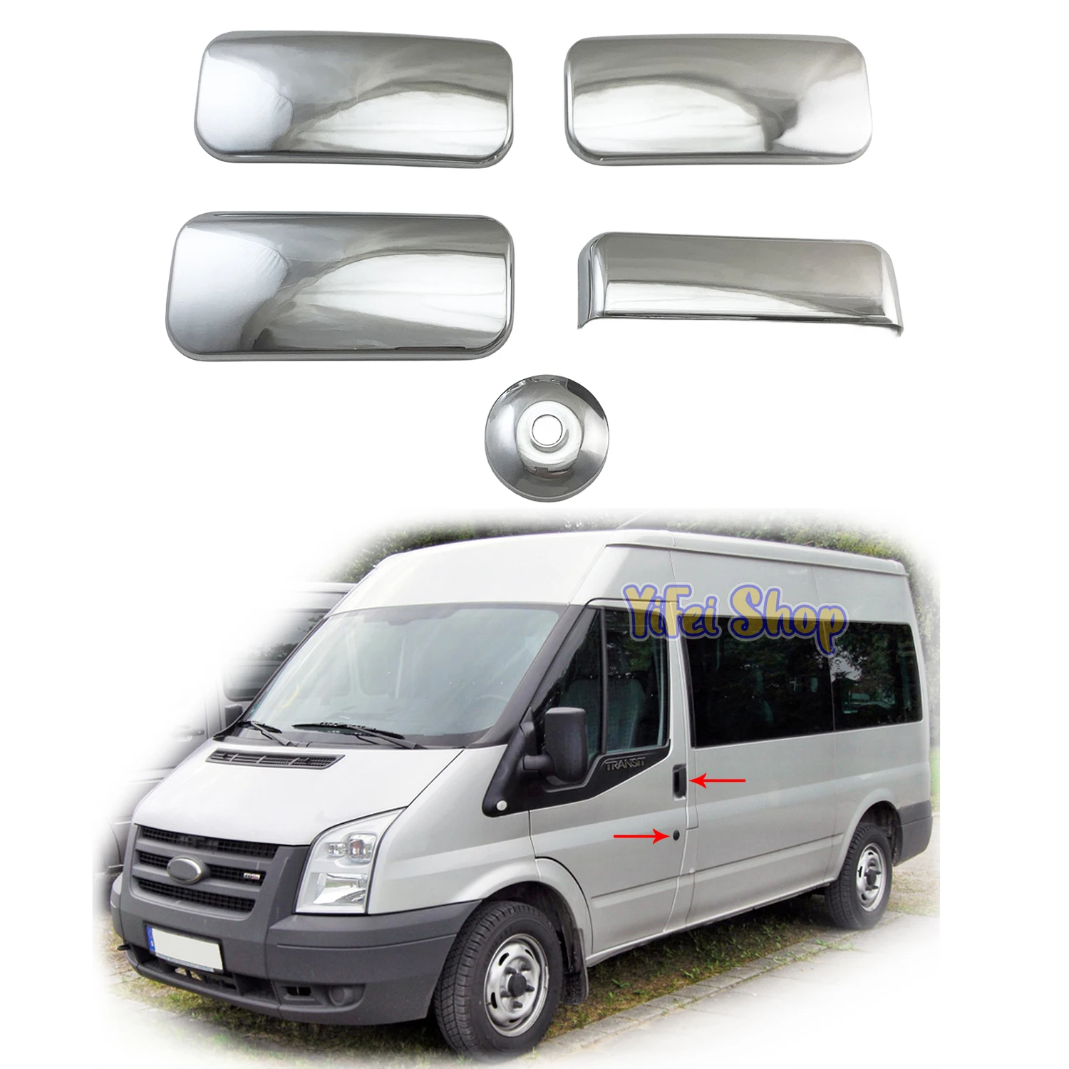 

2000 2008 2010 2020 для Ford Transit Tourneo 5 шт. Высокое качество ABS хромированный автомобильный аксессуар крышка для дверной ручки Чаша стильная паста