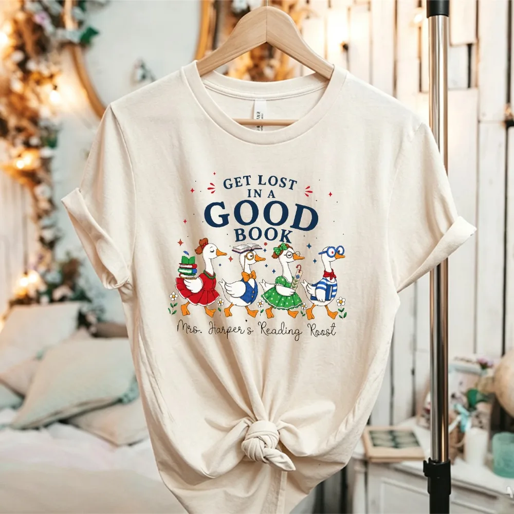 Custom Reading Teacher Shirt Bookish Graphic Tee For Women Men Bookworm Gift Motivational Crew Neck Short Sleeve Relaxed Fit Com