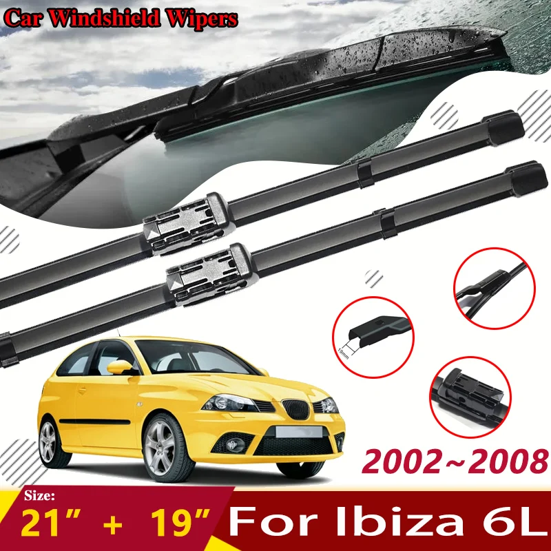 Car Wiper Blades For Seat Ibiza 6L MK3 2002 2003 2004 2005~2008 Rubber Strip Wipe Cleaning Brushe Protect Windshield Accessories