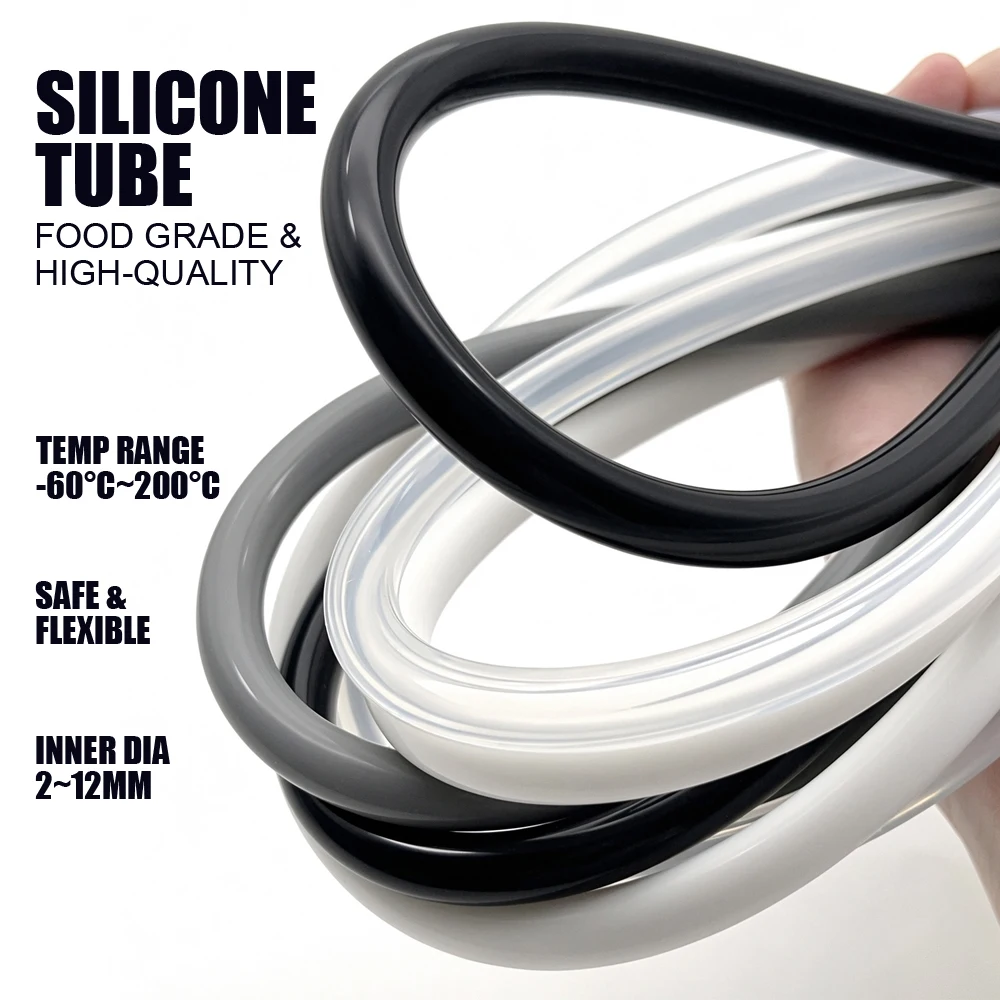 high elasticity Food Grade Silicone Tube ID 2~12mm Tear resistant/flexible/pump tube liquid delivery silicone sleeve