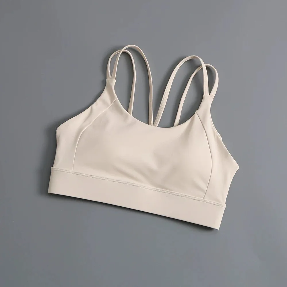 Sportunterwäsche mit Brustpolster, stoßfester Fitness-BH, nacktes Yoga-Top, Lauf- und Outdoor-Bekleidung, schöner Rücken für Frauen – Detail 11