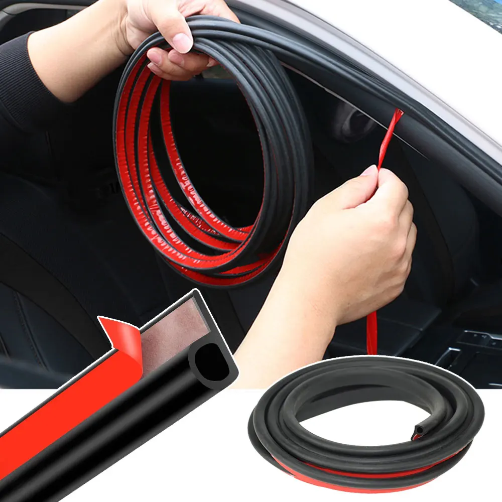 2m P Type Car Door Seal Strip Rubber Weather Stripping Anti-dust Engine Cover Seal Edge Trim Soundproofing Universal All Car