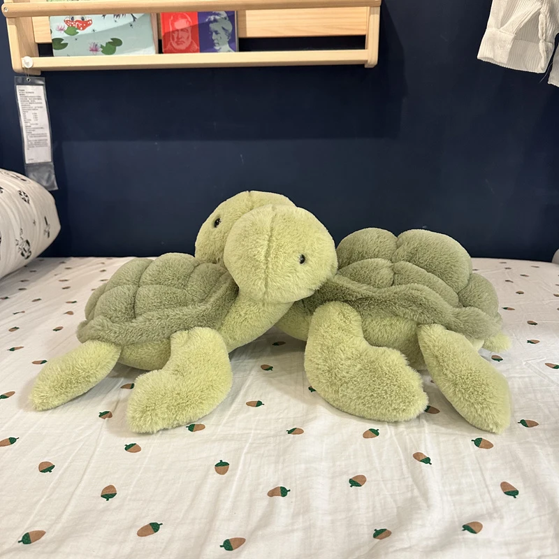 New Green Realistic Tortoise Plush Toy Cartoon Sea Turtle Marine Animal Soft Stuffed Doll Car Decor Kid Gift