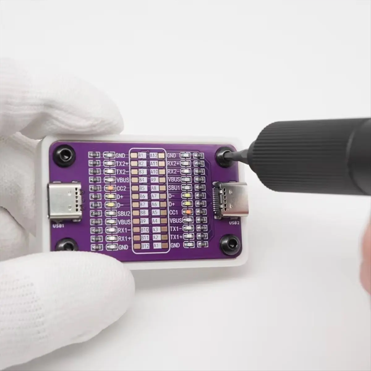 POWER-Z Dual Type-C Fast Charging Cable Inspection Board for Smartphone Cable Testing and Line Sequence Testing