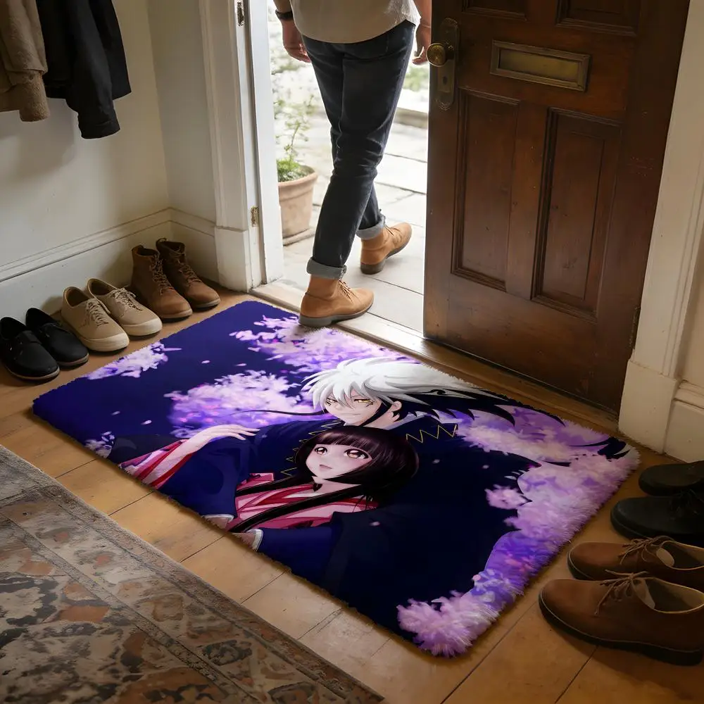 

NNurarihyon No Mago Anime Floor Mat Soft Flannel Absorbent Mat Non-Slip Rug Home Bedroom Bathroom