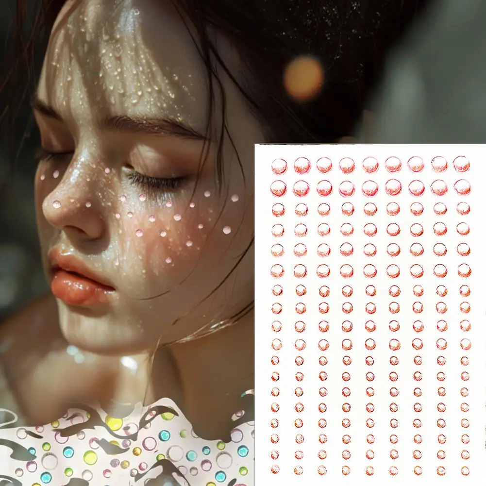 Face Eye Tear Teardrop Makeup Temporary Tattoo Sticker Diamond Rhinestone Daisy Flower DIY Party Forehead Collarbone Arm Sticker