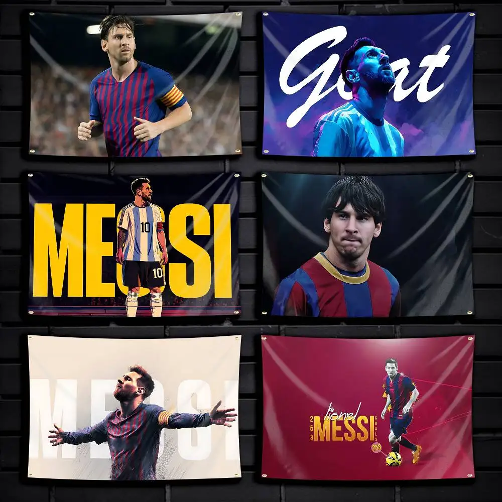 Leo GOAT NO-10 M-Messi Flag Tapestry Banner for Bedroom Living Room Outdoor Camping Custom Supported