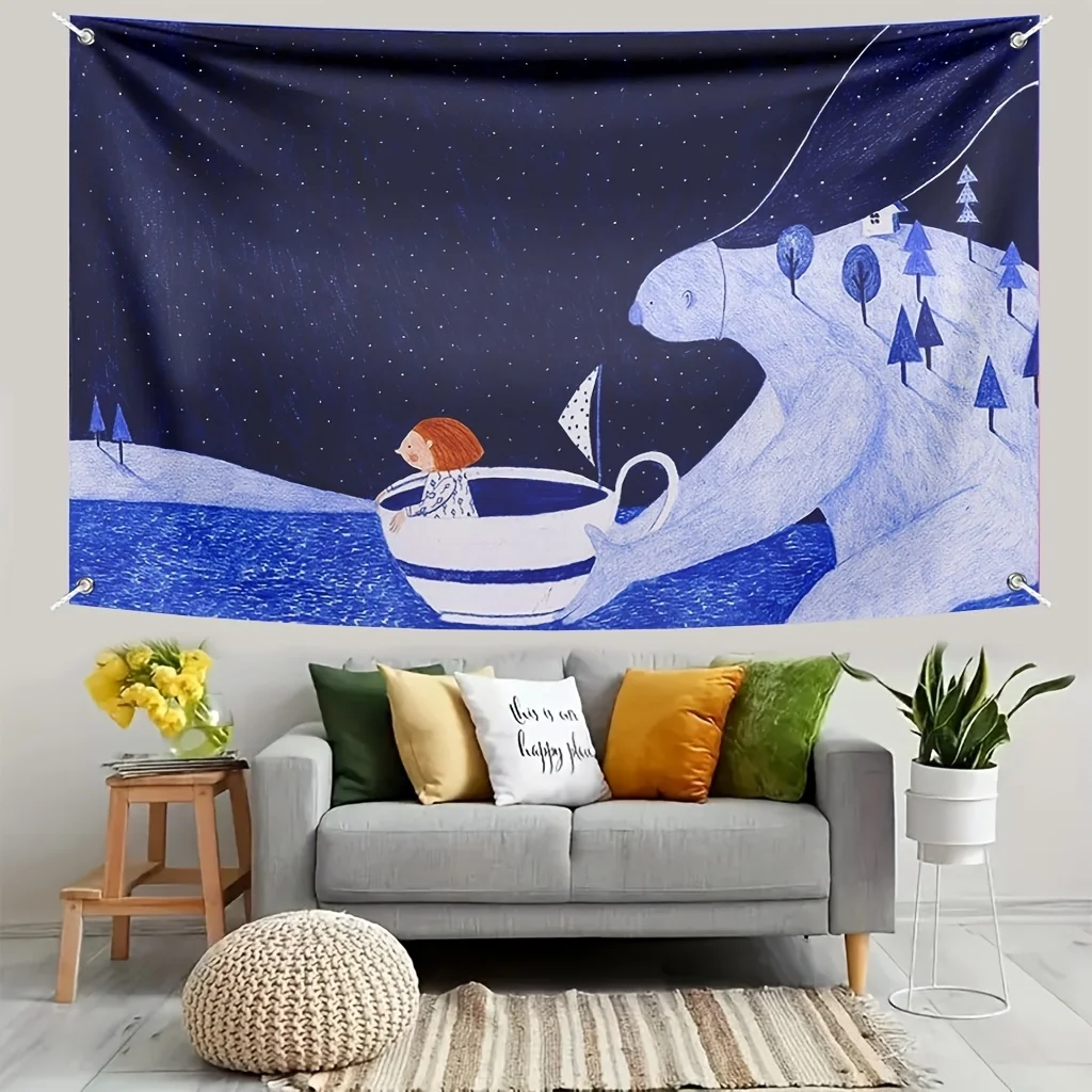Whimsical Ice Cream Cone Tapestry - Charming Wall Hanging for Home Decor, Perfect Gift for Those Who Love Sweet