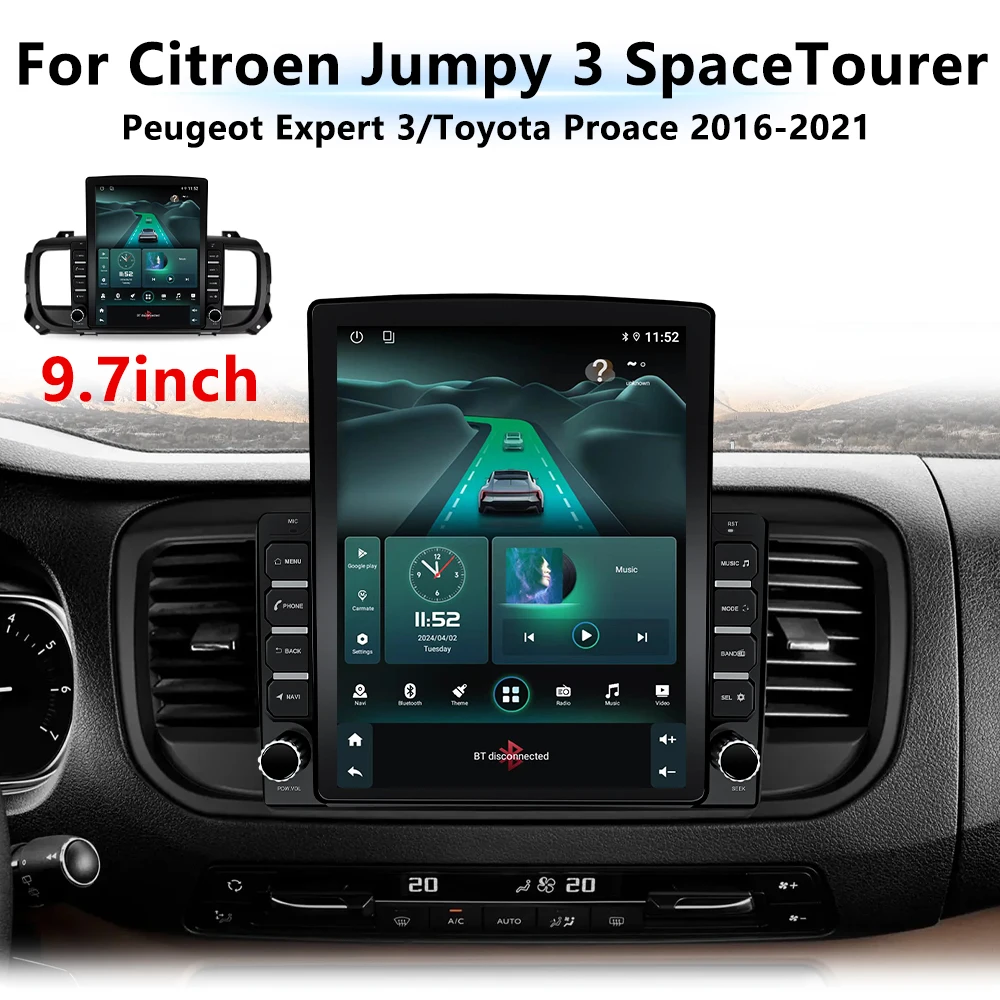 9.7inch For Citroen Jumpy III 3 Space Tourer 1 For Peugeot Expert 3 For Toyota Proace 2016 2017 2018-2021 Radio GPS Navigation