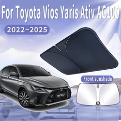 Viseira solar do carro para Toyota Vios Yaris Ativ AC100 2022 ~ 2025 2023 Pára-brisas dianteiro Pára-sol Isolamento Térmico Verão Auto Acessórios