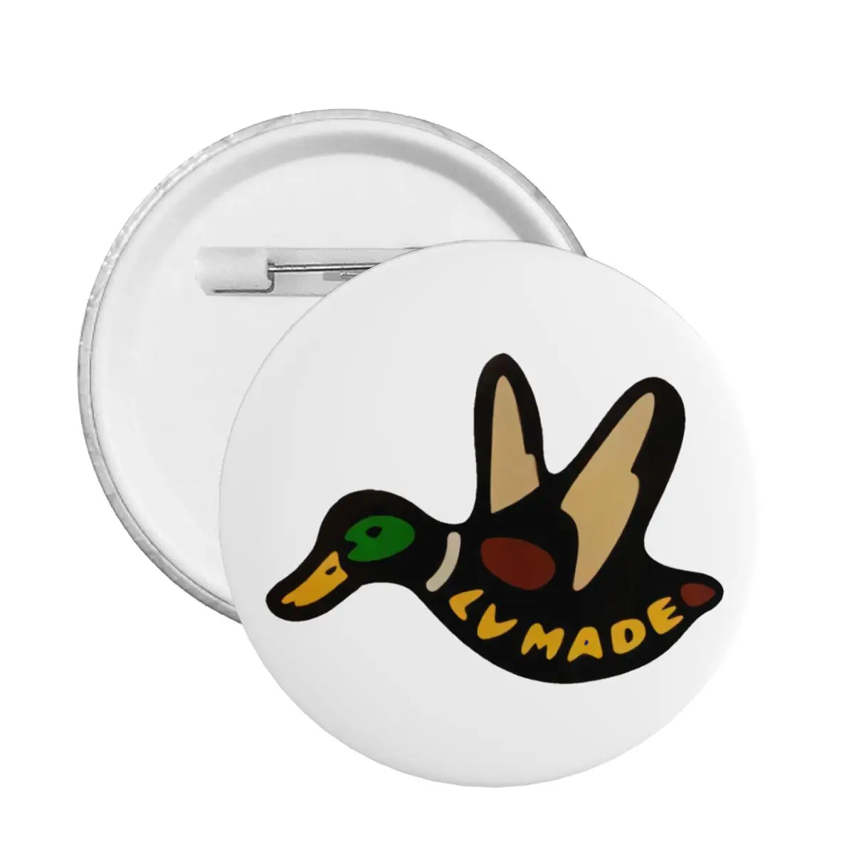 Пуговицы для рюкзака с изображением утки человеческого изготовления, настраиваемые значки, броши Pinback