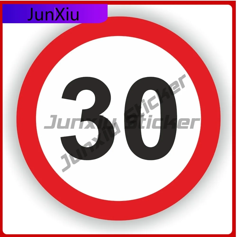

Speed Limit 30 Circular Traffic Speed Limit Signs Warning Sticker Graphic Vinyl Bumper Decals Car Custom Decoration V125 Motor