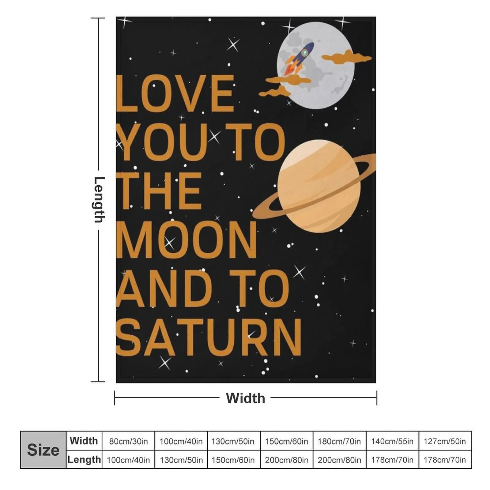 Love you to the Moon and to Saturn Throw Blanket Travel For Decorative Sofa bed plaid Summer Blankets