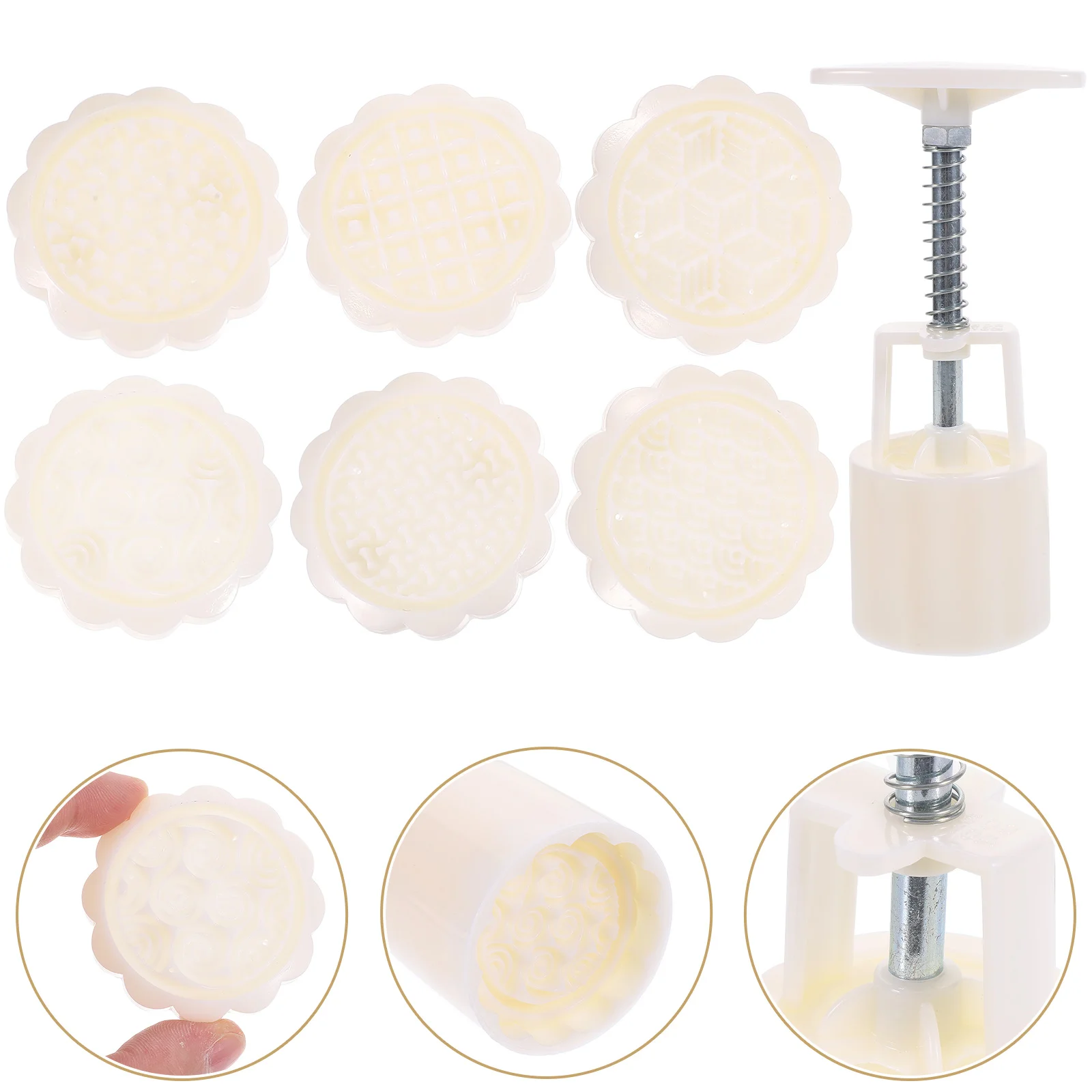 

21 Pieces 50g Moon Cake Molds Rabbit Flower Shape DIY H Pressed Sugar Mold Baking Tools Plastic Cake Mold Mid Autumn