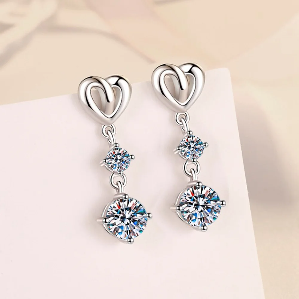 Super Flash 0.5-2ct Moissanite Earrings S925 Sterling Silver Ear Stud for Woman Birthday Anniversary Party High-End Jewelry Gift