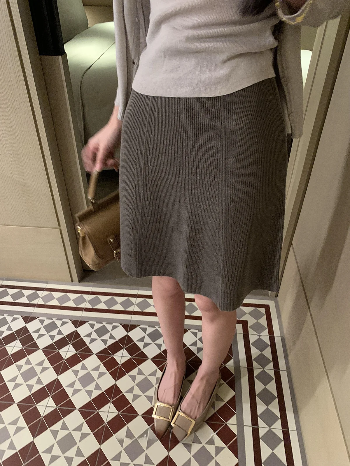 

Женская трикотажная юбка А-силуэта с высокой талией, эластичная, с защитой от УФ-излучения, весна-лето, модная, средней длины