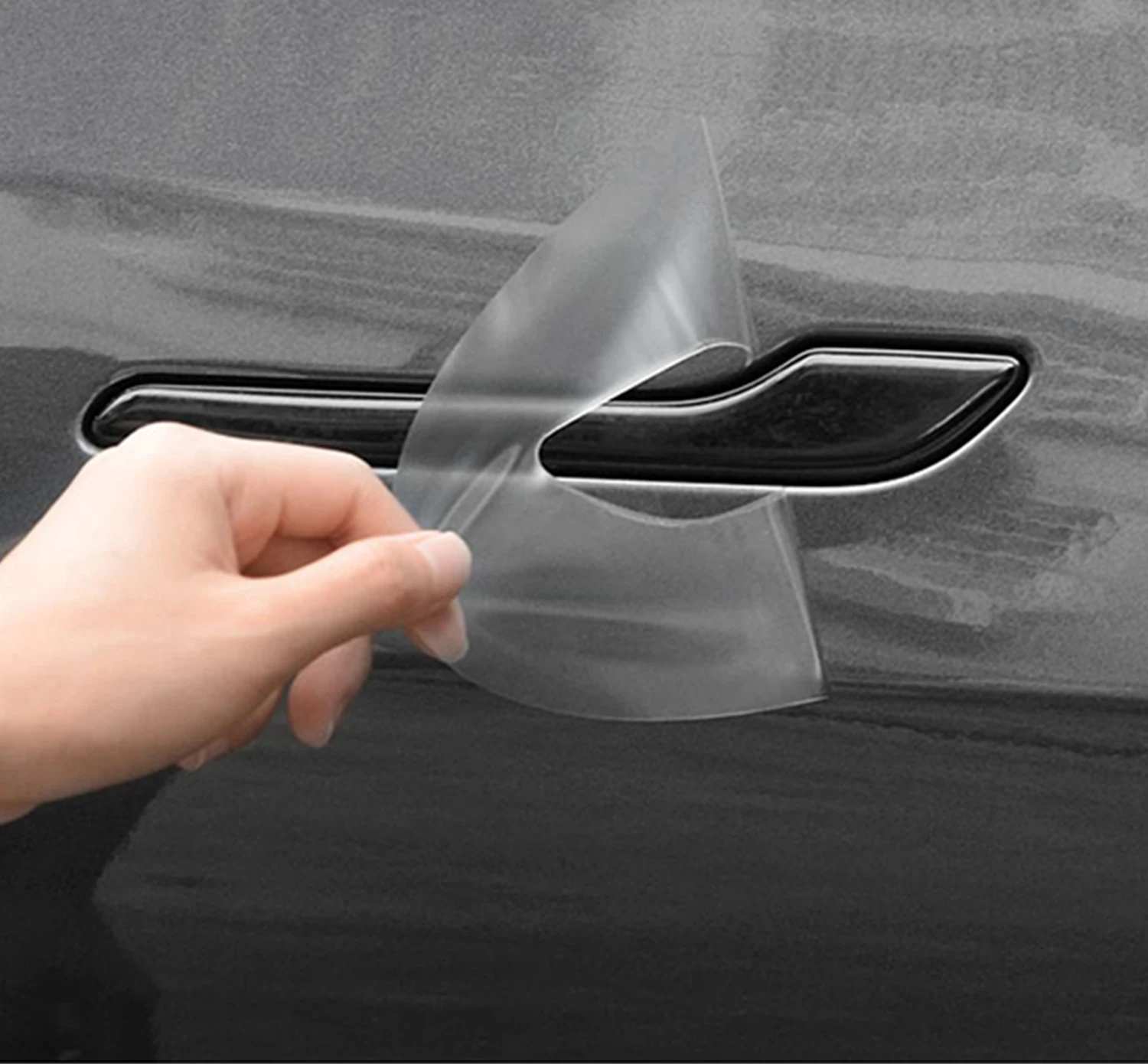 

For Tesla Model 3 Model Y 2017-2023 Door Handle Scratch Protector - Inverted Door Handle Paint Protective TPU Film Car Clothing